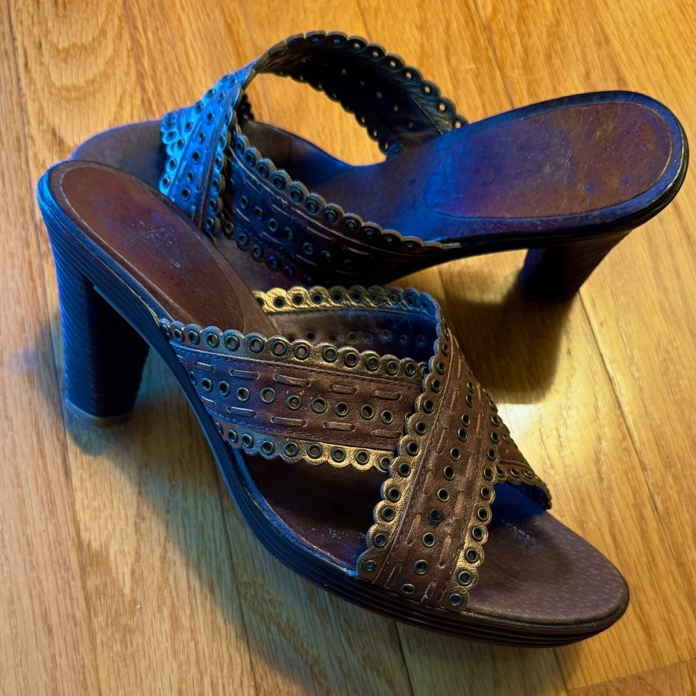 Richard Tyler Drambuie Saddle Brown Sandal, Sz 8, Great Condition!